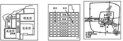 下图是西汉、唐和北宋的都城布局图。结合所学知识可以得出 ( )。①对市的管理逐渐加强 ②体现了以皇权为中心的思想③都城的经济成分在增加 ④坊与市的界限日益明显 下图是西汉、唐和北宋的都城布局图。结合所学知识可以得出 ( )。①对市的管理逐渐加强 ②体现了以皇权为中心的思想③都城的经济成分在增加 ④坊与市的界限日益明显