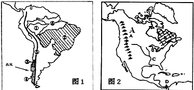 读南北美洲图,完成下列各题:图2中字母A是______山脉,此山脉属于______山系的一部分.字母B是______高原,此高原主要位于______(国家
