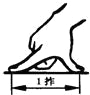 1拃是姆指和食指在平面上伸直时,两者端点之间的距离.则以下估计正确的是
