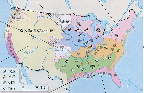 美国的农业区域化和专门化程度很高.位于五大湖周围的农业带是A.小麦带B.棉花带C.乳畜带D.玉米带 魔方格