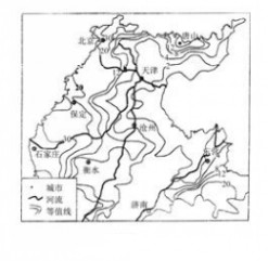 图为2012年2月华北平原浅层地下水埋藏深度等值线图,读图回答题。小题1:图中华北平原地下水埋深的总的特点A.从东部向西部递增B.沿河流分布,从河谷 图为2012年2月华北平原浅层地下水埋藏深度等值线图,读图回答题。小题1:图中华北平原地下水埋深的总的特点A.从东部向西部递增B.沿河流分布,从河谷