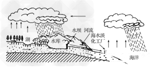 下图为某地区水循环示意图,读图回答1~2题。1.图示地区建有大型水库,水库建成后对水循环的各环节可能造成的影响说法不正确的是 下图为某地区水循环示意图,读图回答1~2题。1.图示地区建有大型水库,水库建成后对水循环的各环节可能造成的影响说法不正确的是