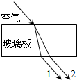频率不同的两束单色光1和2以相同的入射角从同一点射入一厚玻璃板后,其光路如图所示.下列说法正确的是A.单色光1的波长大于单色光2的波长B.在玻璃中单色光 魔方格