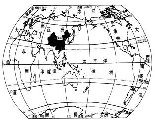 读中国在世界上的位置图,完成下列问题。从南北半球看,我国位于半球;从东西半球看,我国位于半球。北回归线横穿我国的南部,使我国大部分领土位于 读中国在世界上的位置图,完成下列问题。从南北半球看,我国位于半球;从东西半球看,我国位于半球。北回归线横穿我国的南部,使我国大部分领土位于