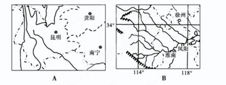 材料一 图中的两个地区是我国水旱灾害发生频率较高的两大地区。材料二 2012年9月到2013年3月,我国西南部分地区持续少雨,气温 材料一 图中的两个地区是我国水旱灾害发生频率较高的两大地区。材料二 2012年9月到2013年3月,我国西南部分地区持续少雨,气温