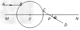 如图所示,一透明球体置于空气中,球半径R=10cm,折射率n=,MN是一条通过球心的直线,单色细光束AB平行于MN射向球体,B为入射点,AB与MN间 如图所示,一透明球体置于空气中,球半径R=10cm,折射率n=,MN是一条通过球心的直线,单色细光束AB平行于MN射向球体,B为入射点,AB与MN间