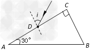 一棱镜的截面为直角三角形ABC,∠A=30°,直角边BC=a,棱镜材料的折射率为n=。在此截面所在的平面内,一条光线以入射角i= 一棱镜的截面为直角三角形ABC,∠A=30°,直角边BC=a,棱镜材料的折射率为n=。在此截面所在的平面内,一条光线以入射角i=