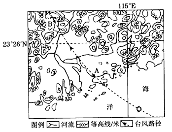 下图为登陆我国南部沿海地区的某台风路径示意图。读图回答问题。 台风过境A地前后,该地气压和风速有何变化? __________________ 下图为登陆我国南部沿海地区的某台风路径示意图。读图回答问题。 台风过境A地前后,该地气压和风速有何变化? __________________