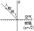 一束光从空气射向折射率n=2的某种玻璃的表面,如图所示:i代表入射角,则下列说法错误的是A.当i>45°时会发生全反射现象B.无论入射角i是多大,折射角 魔方格