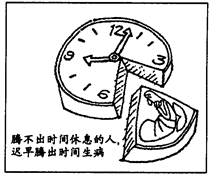 下边漫画《腾不出时间休息的人,迟早腾出时间生病》的哲学寓意是A.运动和静止是统一的B.整体的功能影响部分C.量变必然会引起质变D.矛盾双方具有同一性 下边漫画《腾不出时间休息的人,迟早腾出时间生病》的哲学寓意是A.运动和静止是统一的B.整体的功能影响部分C.量变必然会引起质变D.矛盾双方具有同一性