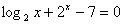 求函数f(x)=log2x+2x-7的零点个数,并写出它的一个大致区间。 求函数f(x)=log2x+2x-7的零点个数,并写出它的一个大致区间。