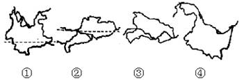 关于该图中四个省的叙述,正确的是A.①省是我国西南的边疆省,它同四个国家接壤B.②省是我国位置最偏南的省,我国最南端曾母暗沙位于该省C.③省是我国的湖北省, 关于该图中四个省的叙述,正确的是A.①省是我国西南的边疆省,它同四个国家接壤B.②省是我国位置最偏南的省,我国最南端曾母暗沙位于该省C.③省是我国的湖北省,