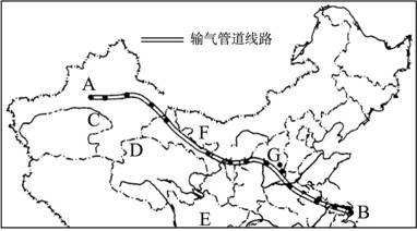 读“我国西气东输主干管道走向示意图”,回答下列问题。 “西气东输”主干管道西起轮南油气田,它位于图中A所表示的_________自治区,东到B表示的___ 读“我国西气东输主干管道走向示意图”,回答下列问题。 “西气东输”主干管道西起轮南油气田,它位于图中A所表示的_________自治区,东到B表示的___