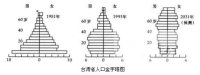 20.以下为河南省和台湾省人口年龄分布状况,据图分析不能得出结论的是A.台湾省1951年人口再生产类型属于过渡型B.目前两省人口再生产类型都属于现代型C.两省都 20.以下为河南省和台湾省人口年龄分布状况,据图分析不能得出结论的是A.台湾省1951年人口再生产类型属于过渡型B.目前两省人口再生产类型都属于现代型C.两省都