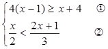解下列不等式组,并在数轴上出表示它们的解集(10分) 解下列不等式组,并在数轴上出表示它们的解集(10分)