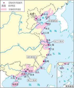 观察下图,请将英文字母代号填在图中相应的方框内。1992年邓小平视察南方的城市:A、深圳 B、上海1999年回归祖国的特别行政区:C、澳门 观察下图,请将英文字母代号填在图中相应的方框内。1992年邓小平视察南方的城市:A、深圳 B、上海1999年回归祖国的特别行政区:C、澳门