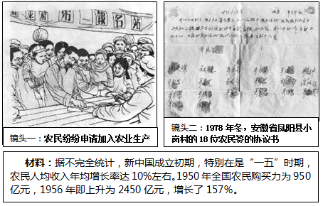 我国农村60多年发展见证了共和国风雨历程。请阅读材料,回答问题镜头一反映了我国农村发展历史上的哪一重要事件?这与材料所反映的成就有何联系? 我国农村60多年发展见证了共和国风雨历程。请阅读材料,回答问题镜头一反映了我国农村发展历史上的哪一重要事件?这与材料所反映的成就有何联系?