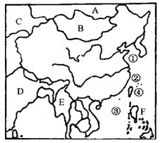 读图,完成下列各项要求。填出图中数字所代表的我国邻海、岛屿名称。①___________②___________③____ 读图,完成下列各项要求。填出图中数字所代表的我国邻海、岛屿名称。①___________②___________③____