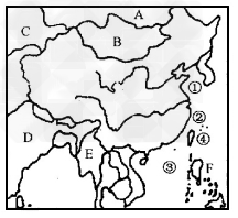 读下图,完成下列问题:填出图中数字所代表的我国领海、岛屿名称: ①②③④我国陆地总面 读下图,完成下列问题:填出图中数字所代表的我国领海、岛屿名称: ①②③④我国陆地总面