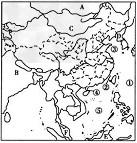 读图,完成下列问题。写出图中地理事物的名称: ①________洋,②________海峡,③________海,④___ 读图,完成下列问题。写出图中地理事物的名称: ①________洋,②________海峡,③________海,④___