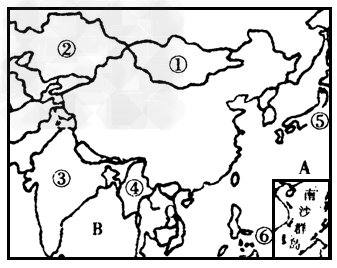 读图我国地理位置示意图,完成下列要求:填写地理事物名称: 大洋:A ;海湾:B ;半岛:C。 国家:①,② ,③ ,④,⑤ 读图我国地理位置示意图,完成下列要求:填写地理事物名称: 大洋:A ;海湾:B ;半岛:C。 国家:①,② ,③ ,④,⑤
