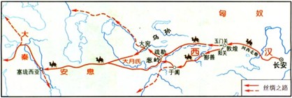 某班历史兴趣小组计划举办一期题为“中外交往风雨历程”的展览。请你参与筹备。展览1:古代中西陆路开通,请你为下图拟名并写出为开通此路做出最大贡献 某班历史兴趣小组计划举办一期题为“中外交往风雨历程”的展览。请你参与筹备。展览1:古代中西陆路开通,请你为下图拟名并写出为开通此路做出最大贡献