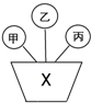 图中甲、乙、丙是三种不同类别的物质,且相连物之间均能发生化学反应.下列各组符合图示转化关系的是X甲乙丙AAg... 魔方格