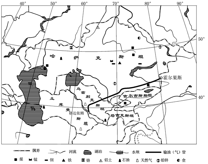 析图文资料,完成下列各题。 中亚地区与我国西部有长达3300千米的边界线,是当今世界石油、天然气等资源储量最丰富的地区之一。苏联的解体和中亚五国的独 析图文资料,完成下列各题。 中亚地区与我国西部有长达3300千米的边界线,是当今世界石油、天然气等资源储量最丰富的地区之一。苏联的解体和中亚五国的独