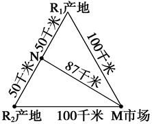 均质平原上某一制造业的产品中,R1的原料占40%,R2的原料占60%,全部产品提供市场消费。若不论是原料或产品,单位重量的运费都相同且仅与所运货物的重量和运距成 均质平原上某一制造业的产品中,R1的原料占40%,R2的原料占60%,全部产品提供市场消费。若不论是原料或产品,单位重量的运费都相同且仅与所运货物的重量和运距成