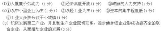读图,回答问题:⑴意大利新兴工业区是农业经济为主的地区迅速发展而成的工业区。与我国乡镇企业相比,发展的主要条件基本相似的是:① __________; 读图,回答问题:⑴意大利新兴工业区是农业经济为主的地区迅速发展而成的工业区。与我国乡镇企业相比,发展的主要条件基本相似的是:① __________;