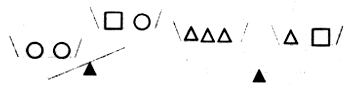 设“○”、“口”、“△”分别表示三种不同的物体,用天平比较它们质量的大小,两次情况如图所示,那么每个“○”、“口”、“△”这样的物体,按质量从小到大的顺序排列为 设“○”、“口”、“△”分别表示三种不同的物体,用天平比较它们质量的大小,两次情况如图所示,那么每个“○”、“口”、“△”这样的物体,按质量从小到大的顺序排列为
