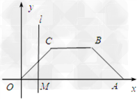 如图,梯形OABC各顶点的坐标分别为O,A,B,C.一条与y轴平行的动直线l从点O开始作平行移动,到点A停止,设直 如图,梯形OABC各顶点的坐标分别为O,A,B,C.一条与y轴平行的动直线l从点O开始作平行移动,到点A停止,设直