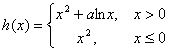对定义域分别是F,G的函数y=f,y=g,规定:函数已知函数f=x2,g=alnx。求函数h的解析式; 对定义域分别是F,G的函数y=f,y=g,规定:函数已知函数f=x2,g=alnx。求函数h的解析式;