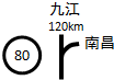 为了使公路交通有序、安全,路旁立了许多交通标志.如图所示,左图是限速标志,表示允许行驶的最大速度是80km/h;右图是路线指示标志,表示到九 魔方格