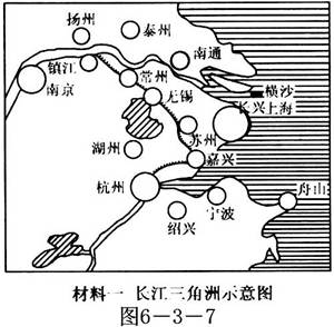 读下列材料完成:材料一中国经济最具活力的地区——长江三角洲,简称“长三角”,土地面积约占全国的1%,人口占全国的5.8%目前被列入“长三角”城市群的共有16座城 读下列材料完成:材料一中国经济最具活力的地区——长江三角洲,简称“长三角”,土地面积约占全国的1%,人口占全国的5.8%目前被列入“长三角”城市群的共有16座城