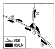 读某地区城区分布示意图,完成24~25题。小题1:该地区城区形态及影响因素分别是A.团状,河流因素B.团状,地形因素C.带状,气候因素D.带状,河流因素小题 读某地区城区分布示意图,完成24~25题。小题1:该地区城区形态及影响因素分别是A.团状,河流因素B.团状,地形因素C.带状,气候因素D.带状,河流因素小题