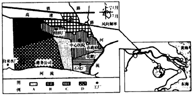 下图为长江中下游某城市位置和功能分区示意图。读图回答下列问题。该城市的布局形式是_________。中心医院的主要区位条件是_______ 下图为长江中下游某城市位置和功能分区示意图。读图回答下列问题。该城市的布局形式是_________。中心医院的主要区位条件是_______