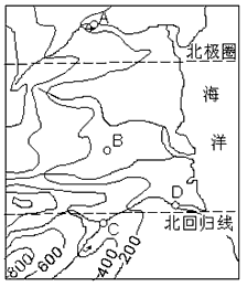 下图中有A、B、C、D四个城市,请从地形、气候、河流等区位因素分析城市兴起之初的发展。从地形因素考虑,城市________ 下图中有A、B、C、D四个城市,请从地形、气候、河流等区位因素分析城市兴起之初的发展。从地形因素考虑,城市________