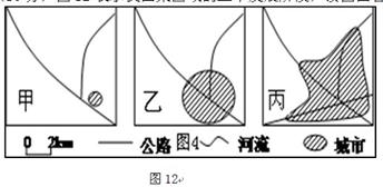 图12表示我国某区域的三个发展阶段,读图回答问题。从交通和城市发展角度说明该区域空间结构的变化特点。推测该区域从甲到丙的发展过程中 图12表示我国某区域的三个发展阶段,读图回答问题。从交通和城市发展角度说明该区域空间结构的变化特点。推测该区域从甲到丙的发展过程中