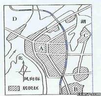 读图回答问题小题1:如要在城市中建中心商务区,应建在A.A地B.B地C.C地D.D地小题2:以下的叙述正确的是A.A地处市中心,方便人们上下班,应大量兴建住宅B 读图回答问题小题1:如要在城市中建中心商务区,应建在A.A地B.B地C.C地D.D地小题2:以下的叙述正确的是A.A地处市中心,方便人们上下班,应大量兴建住宅B