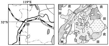 读甲城(南京)地理位置和城市用地结构图,回答问题。小题1:在甲城的城市用地结构图中,①是( )A.商业用地B.公园绿地C.居住用地D.行政用地小题2:有关甲城 读甲城(南京)地理位置和城市用地结构图,回答问题。小题1:在甲城的城市用地结构图中,①是( )A.商业用地B.公园绿地C.居住用地D.行政用地小题2:有关甲城