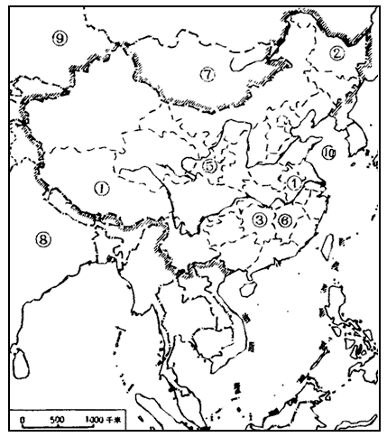 读中国政区图,完成下列要求:下列数码代表的省区是: ①__________ ②__________ ③_________ 读中国政区图,完成下列要求:下列数码代表的省区是: ①__________ ②__________ ③_________