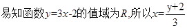 函数f(x)=3x–2的反函数f –1(x)=________. 函数f(x)=3x–2的反函数f –1(x)=________.