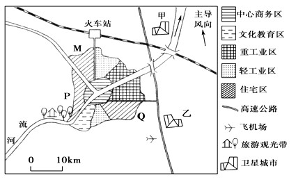 下图是“我国某特大城市示意图”,读图回答下列问题。影响该城市早期选址的主导区位条件是________,原因是____________。M、P 下图是“我国某特大城市示意图”,读图回答下列问题。影响该城市早期选址的主导区位条件是________,原因是____________。M、P