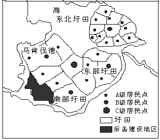 读“荷兰圩田居民点设置图”,回答下列问题。图中共有_________级居民点,最高级的是_________,共有_____ 读“荷兰圩田居民点设置图”,回答下列问题。图中共有_________级居民点,最高级的是_________,共有_____