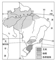 读材料和“世界某区域图”,回答问题。材料 2013年4月4~12日,中国中央电视台向全世界推出了《探潮亚马孙》特别节目,全景式直播亚马孙大潮的壮观场景。央 读材料和“世界某区域图”,回答问题。材料 2013年4月4~12日,中国中央电视台向全世界推出了《探潮亚马孙》特别节目,全景式直播亚马孙大潮的壮观场景。央