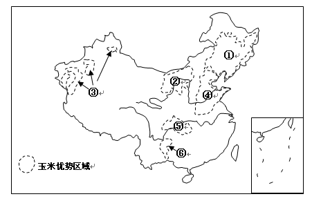 中国的玉米种植主要是春播玉米和夏播玉米,其中夏播玉米一般在小麦收割之后播种。下图为中国玉米种植优势区域示意图,读图完成小题。小题1:下列玉米优势区域中,主要种植 中国的玉米种植主要是春播玉米和夏播玉米,其中夏播玉米一般在小麦收割之后播种。下图为中国玉米种植优势区域示意图,读图完成小题。小题1:下列玉米优势区域中,主要种植