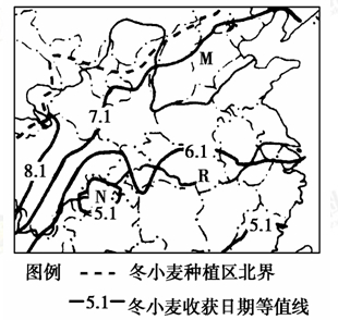 读我国东部冬小麦种植区内收获期等值线图,回答下列小题。小题1:有关我国冬小麦最主要产区及其作物熟制的叙述,正确的是A.陕甘宁地区一年一熟B.冀鲁豫地区两年三熟C 读我国东部冬小麦种植区内收获期等值线图,回答下列小题。小题1:有关我国冬小麦最主要产区及其作物熟制的叙述,正确的是A.陕甘宁地区一年一熟B.冀鲁豫地区两年三熟C