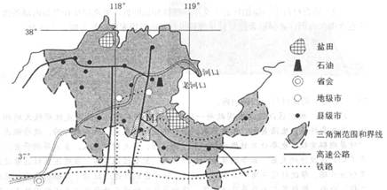 读我国某河流三角洲及附近地区略图,结合所学知识回答下列问题。 图示三角洲地区为我国开发较晚的区域,如今已发展定位为建设全国重要的高效生态经济示范区、特色产业基地 读我国某河流三角洲及附近地区略图,结合所学知识回答下列问题。 图示三角洲地区为我国开发较晚的区域,如今已发展定位为建设全国重要的高效生态经济示范区、特色产业基地