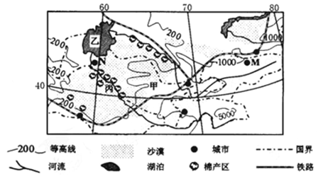 材料一:北半球某区域简图材料二:M、N两地各月气温降水量统计图。材料三:乙湖泊面积变化图。材料四:图中的甲国 材料一:北半球某区域简图材料二:M、N两地各月气温降水量统计图。材料三:乙湖泊面积变化图。材料四:图中的甲国